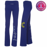 Yoga handgeschilderde lotus broek katoen blauw/paars M - Afbeelding 3