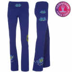 Yoga handgeschilderde lotus broek katoen blauw/paars L - Afbeelding 2