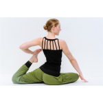 Yogabroek Vinayasa olijfgroen/zwart S-M - Afbeelding 4