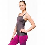 Yoga top Ananda bamboe naadloos donkergrijs M-L - Afbeelding 2