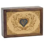 Tarotdoos hart gegraveerd -- 18x12.5x6 cm - Afbeelding 2