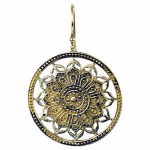 Oorbellen lotus mandala messing goudkleurig -- 3.5 cm - Afbeelding 2