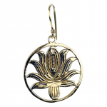 Oorbellen lotus messing goudkleurig -- 3 cm - Afbeelding 2