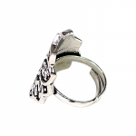 Ring lotus messing zilverkleurig - Afbeelding 2