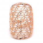 Ring bloem des levens messing roze goudkleur -- 3x2 cm - Afbeelding 3