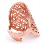 Ring bloem des levens messing koperkleur -- 3x2 cm - Afbeelding 2