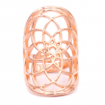 Ring seed of life messing roze goudkleur -- 3.5x3 cm - Afbeelding 3