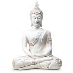 Boeddha in Meditatie wit Thailand -- 760g; 20x11x27.5 cm