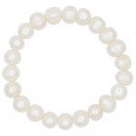 Armband witte potato parels -- 19 cm - Afbeelding 3