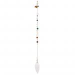 Pendel seleniet druppelvormig + chakra ketting -- 22 g; 4 cm - Afbeelding 3