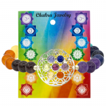 Armband 7 chakra's bloem des levens elastisch -- 0.8 cm - Afbeelding 2