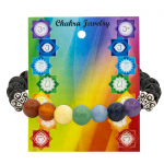 Armband chakra lavasteen elastisch -- 0.8 cm - Afbeelding 2