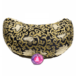 Meditatiekussen zwart goudbrokaat halve maan -- 1300 g; 33x1 - Afbeelding 2