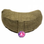 Meditatiekussen groen hennep halve maan -- 33x13 cm - Afbeelding 2