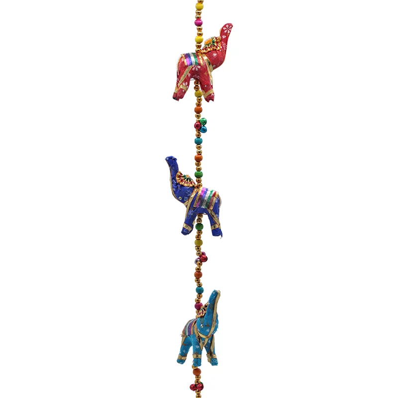 Decoratieve slinger stoffen Olifantjes -- 80 cm - Afbeelding 5