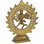 Shiva Nataraja messing dubbele ring goudkleurig -- 420 g; 15 - Afbeelding 3