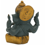 Ganesha grote oren grijs met gouden finish -- 1380 g; 14 cm - Afbeelding 3
