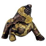 Baby Ganesha messing 2-kleurig -- 440 g; 10 cm - Afbeelding 2