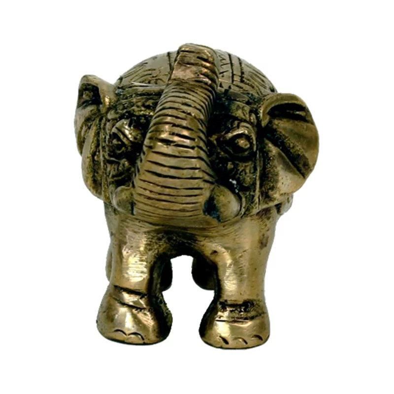 Minibeeldje olifant messing -- 185 g; 7x7.5 cm - Afbeelding 3
