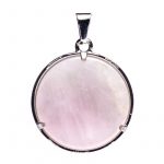 Hanger lotus ohm met rozenkwarts -- 3cm - Afbeelding 2