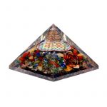 Bloem des levens chakra piramide met kristalpunt -- 7x7x6cm - Afbeelding 2