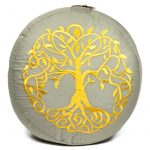 Meditatiekussen grijs levensboom bio katoen -- 33x17 cm - Afbeelding 2