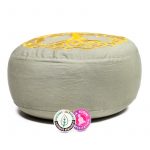 Meditatiekussen grijs levensboom bio katoen -- 33x17 cm - Afbeelding 3