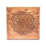 Houten bijzettafel bloem des levens - Afbeelding 3