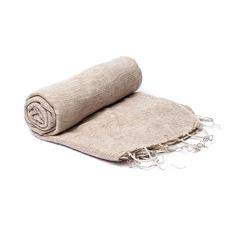 18058 Meditatie omslagdoek XL crème - 120 cm x 240 cm - Afbeelding 1