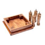 Houten bijzettafel levensboom -  30 cm x 30 cm x 23 cm - Afbeelding 3