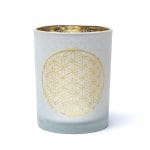 Sfeerlicht matglas/metallic Bloem des Levens - 7,3 cm x 8 cm