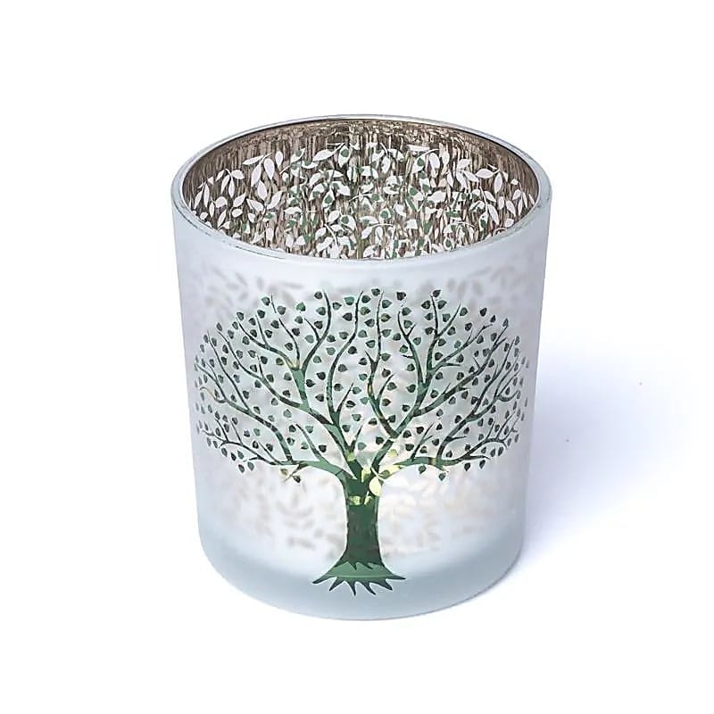 1139 Sfeerlicht matglas/metallic Levensboom - 7.3 cm x 8 cm - Afbeelding 1