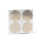 Metalen stickers 'Bloem des Levens', goud verguld, 7,5 x 8 cm, 4 stuks - Afbeelding 2