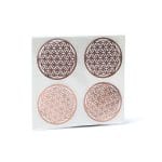 Metalen stickers - Bloem des Levens- Rosé verguld - 7,5 cm  x 8 cm - 4 stuks