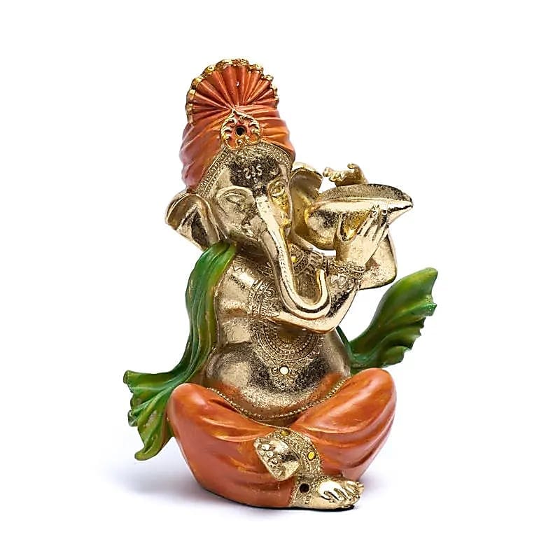 18179 Beeld Ganesha met rituele schelp - 25 cm x 20 cm x 13 cm - Afbeelding 1