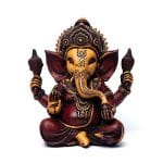 Ganesha beeld rood/oker - 23 cm