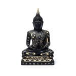 Meditatie Boeddha zwart - 17 cm