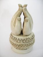 Mediterende handen wierook/kegelbrander Wit