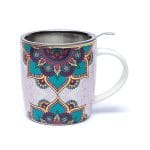 Theemok met zeef Mandala turquoise - Afbeelding 4