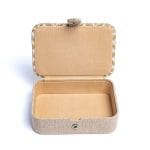 Sieraden / tarotdoos fluweel beige/goud met Bloem des Levens - Afbeelding 2