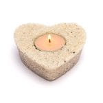 Waxinelichthouder hart bergkristal