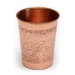Koperen drinkbeker bloempatroon geëtst - Afbeelding 2