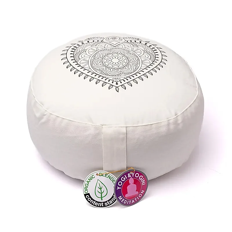 Meditatiekussen hart gebroken wit biokatoen (OCS) - Afbeelding 3