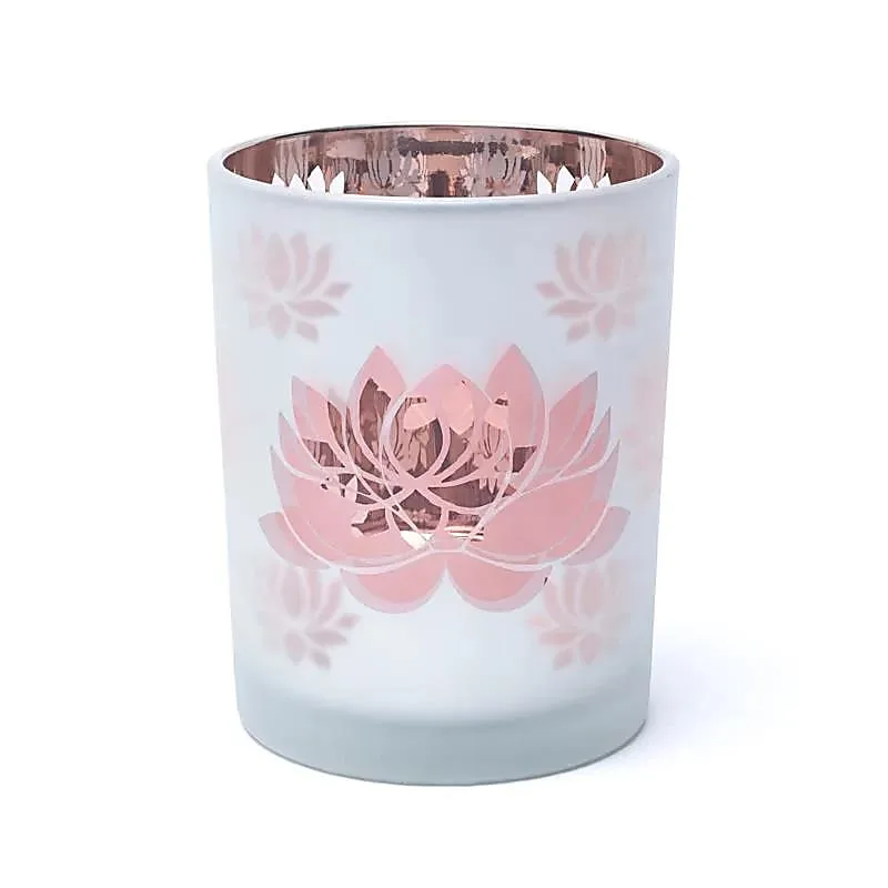 Sfeerlicht matglas/metallic Lotus - 10 cm x 12,5 cm - Afbeelding 3