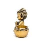 Theelichthouder Biddende Boeddha links goudkleurig-13 cm x 6 cm x 11 cm - Afbeelding 3