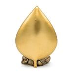 Meditatie Boeddhabeeld met Bodhiblad goudkleurig- 17 cm x 10 cm x 24 cm - Afbeelding 2