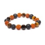 Armband rudraksha, tijgeroog en lavasteen