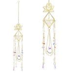 Suncatcher lotus en vlinders met bergkristal- 9 cm x 51 cm