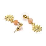 Oorbellen zonnesteen en zon goudkleurig - Afbeelding 3