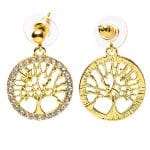 Oorbellen levensboom goudkleurig - Afbeelding 2